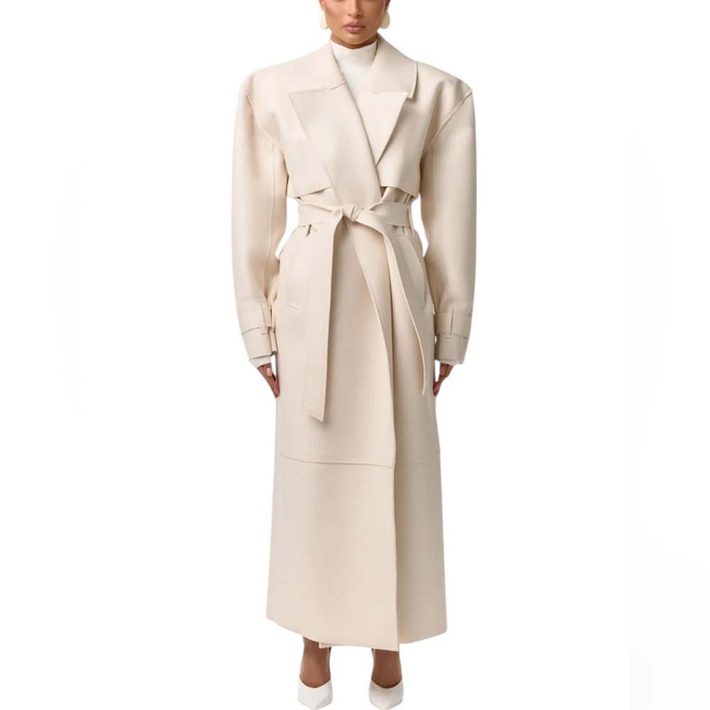 naked wardrobe Cream Vegan Trench Coat